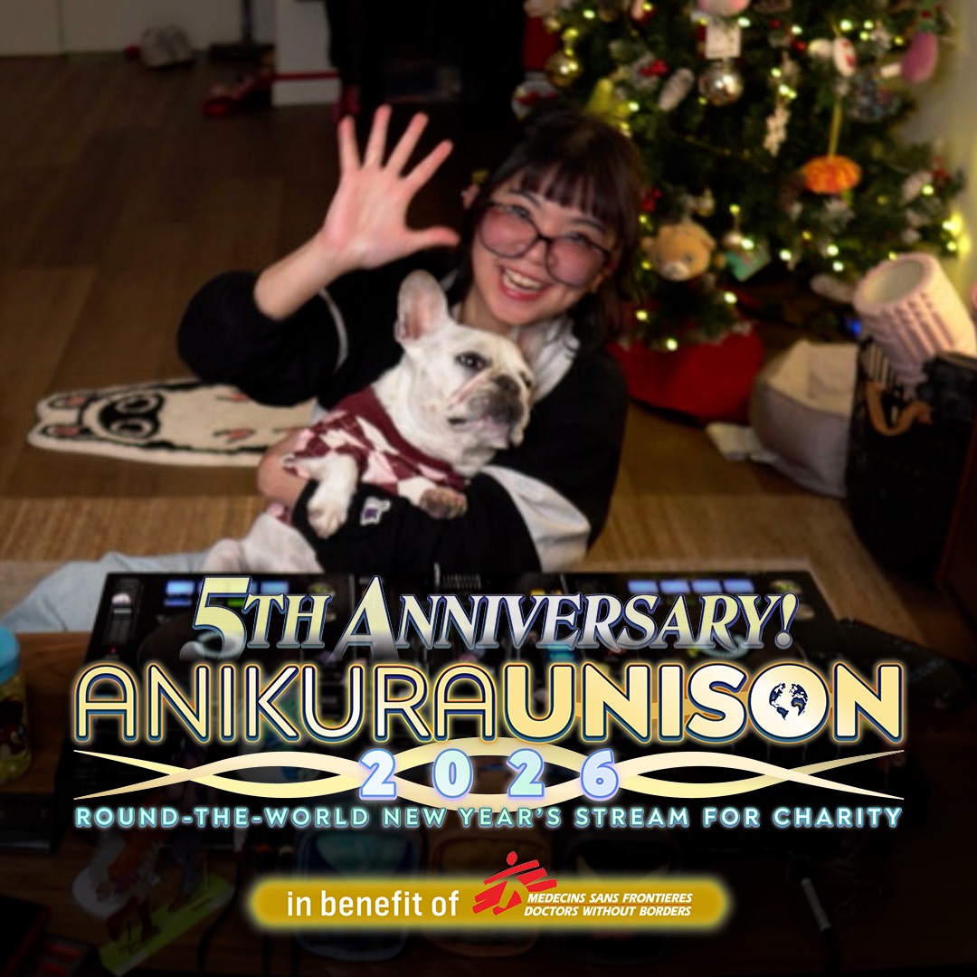 I'm honored to be back on the decks for <a href="/AniClover/">AniClover 🍀</a>'s 5TH ANNIVERSARY #ANIUNISON round-the-world New Year Charity Stream! 🎧

Five (5) strong years raising funds for <a href="/MSF/">MSF International</a>!

📅 12/31/2025
⏰️ 7:50 PM PST
📲 youtube.com/aniclover/live

See you on stream! 💖