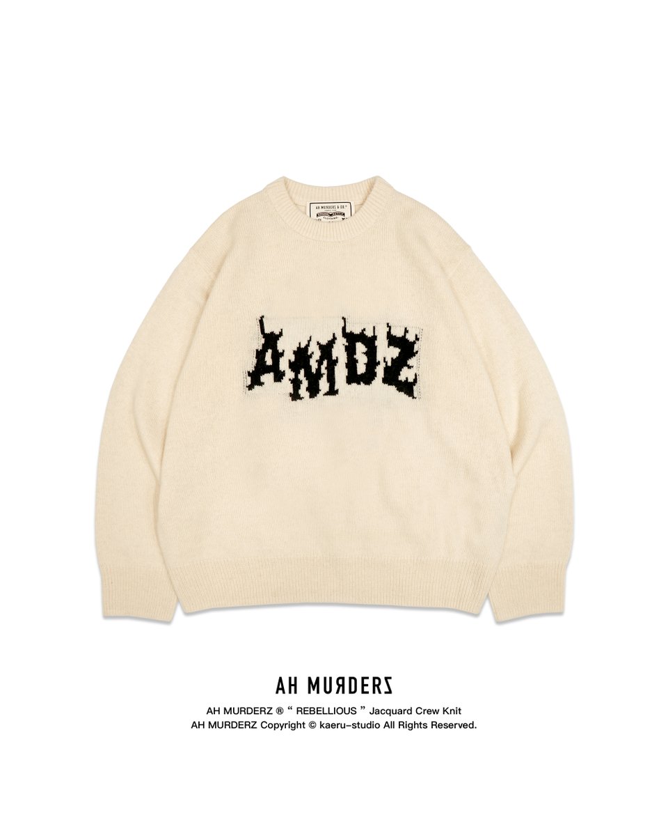 発 売 開 始 !!!!!!!!!!! AH MURDERZ “ REBELLIOUS ” Jacquard Crew