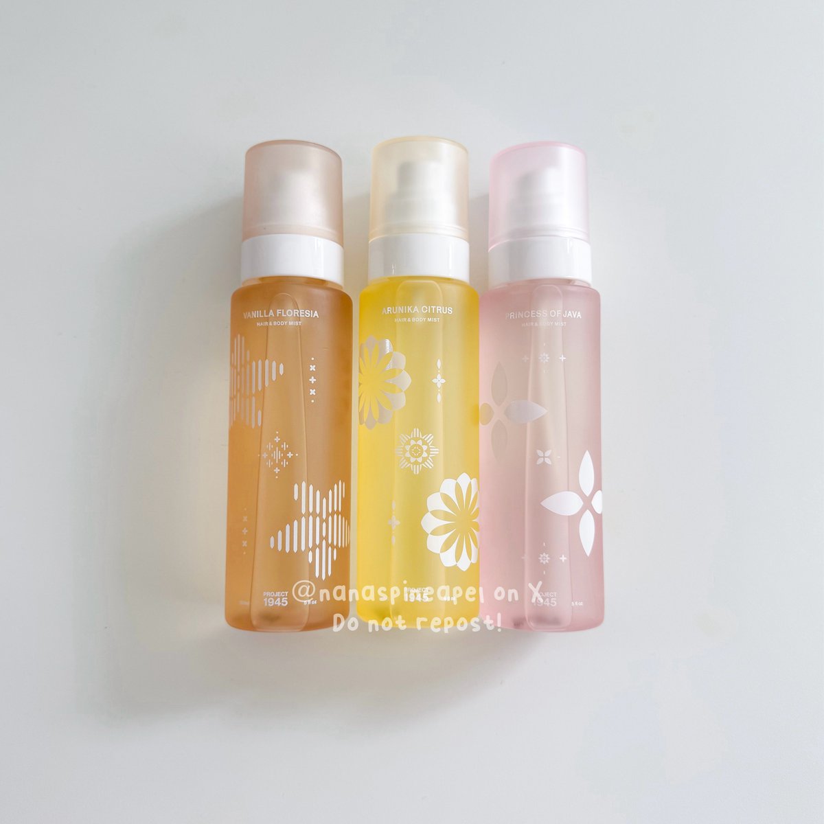nanaspineapel's tweet image. BEST LOCAL BRAND BODY MIST 

These all smell really GOOD😭💖✨