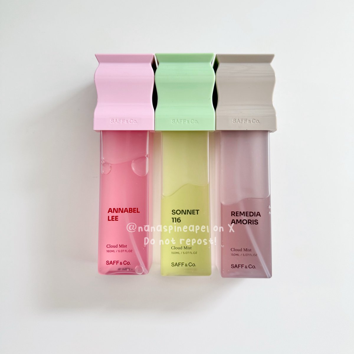 nanaspineapel's tweet image. BEST LOCAL BRAND BODY MIST 

These all smell really GOOD😭💖✨