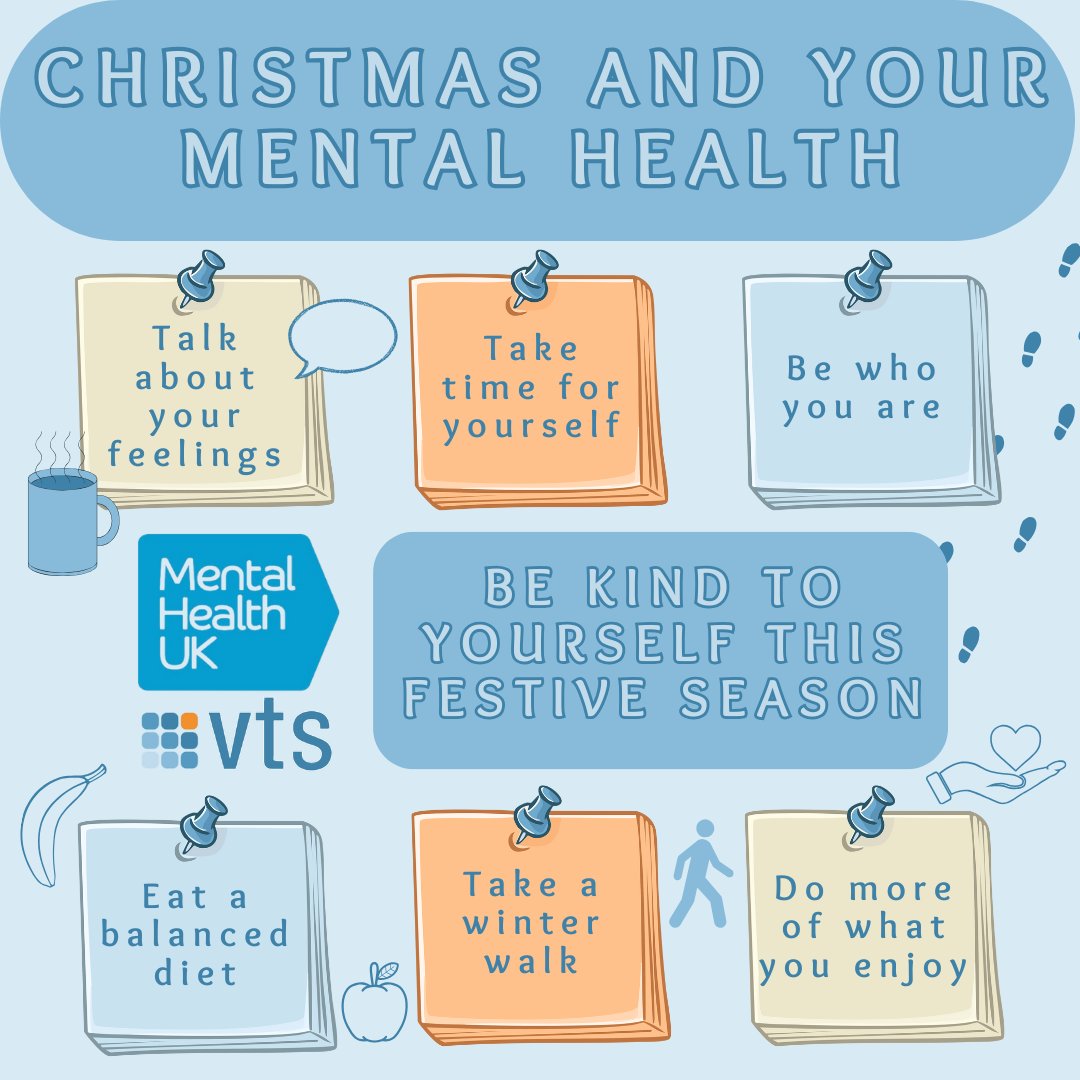 vtslearning's tweet image. Christmas and New Year are often associated with excitement and joy but it can also be a difficult time. There are many reasons why this time of year can be challenging.
You can find advice and information at Mental Health UK for support during this time buff.ly/RIZctrN