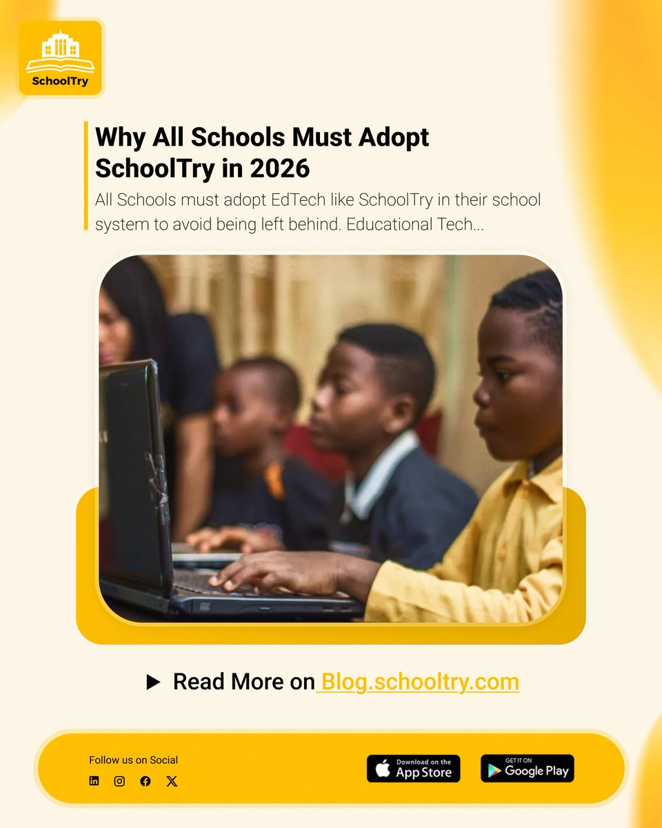 SchoolTrySoft's tweet image. School leaders, 2026 is the year for EdTech.  
Adopt tools like SchoolTry or risk being left behind.  

🔗 Read more: blog.schooltry.com/2025/12/05/7-e…  
#EdTech #SchoolTry #FutureOfEducation