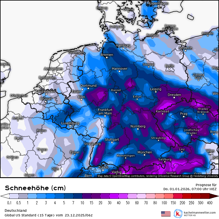 Kachelmannwettr's tweet image. Zum Jahreswechsel wird es spannend. Wie weit zieht sich das blockierende Hoch über Nordeuropa nach Westen zurück und wie stark ist der Einfluss eines Trogs über Nordosteuropa. Das neue GFS haut mit dem Wintertrog und Schnee voll zu uns rein. Abwarten.
kachelmannwetter.com/de/modellkarte… /LD
