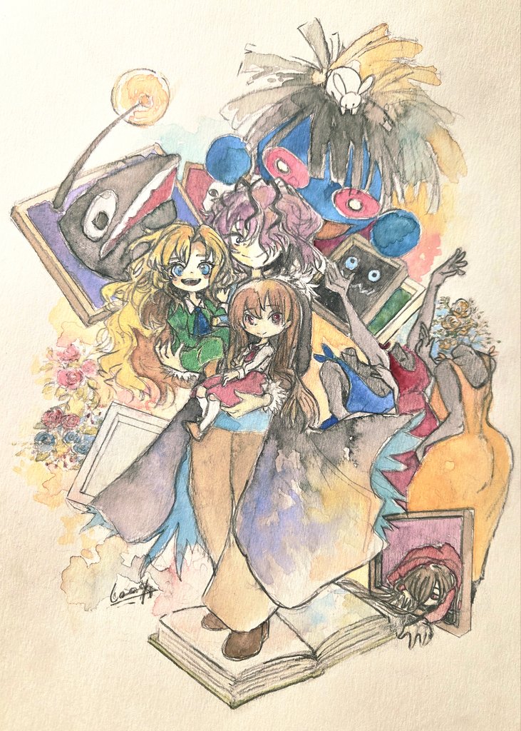 xusix's tweet image. 明日、クリスマスイブだってさ。

【Ib-イヴ-】
不透明水彩画/F4/S14VA
#絵柄が好みって人にフォローされたい