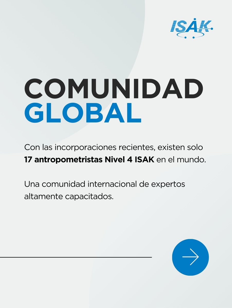 Ser Nivel 4 ISAK representa excelencia, rigor y liderazgo profesional.

Forman, examinan y reacreditan a Nivel 3, garantizando los estándares ISAK.

🔁 Reacreditación cada 4 años
🌍 Solo 17 Nivel 4 ISAK en el mundo

#ISAK #Nivel4ISAK #ExcelenciaProfesional