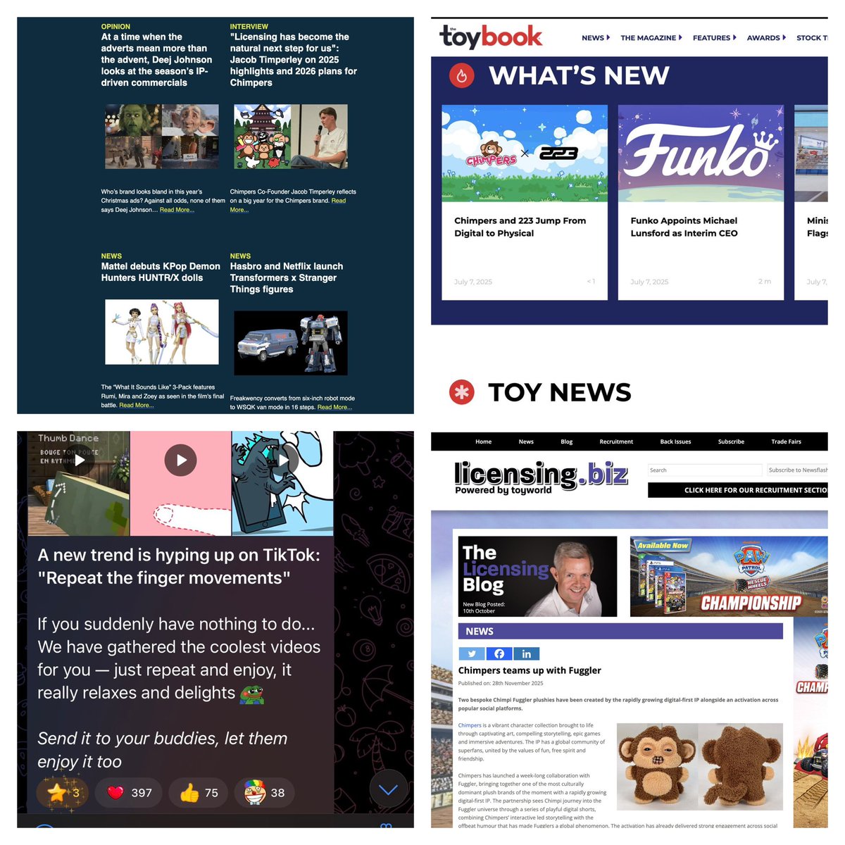 No advertising, no sponsorship, just real earned media. 

Chimpers are organically pushing web3 IP forwards on step at a time 🐒