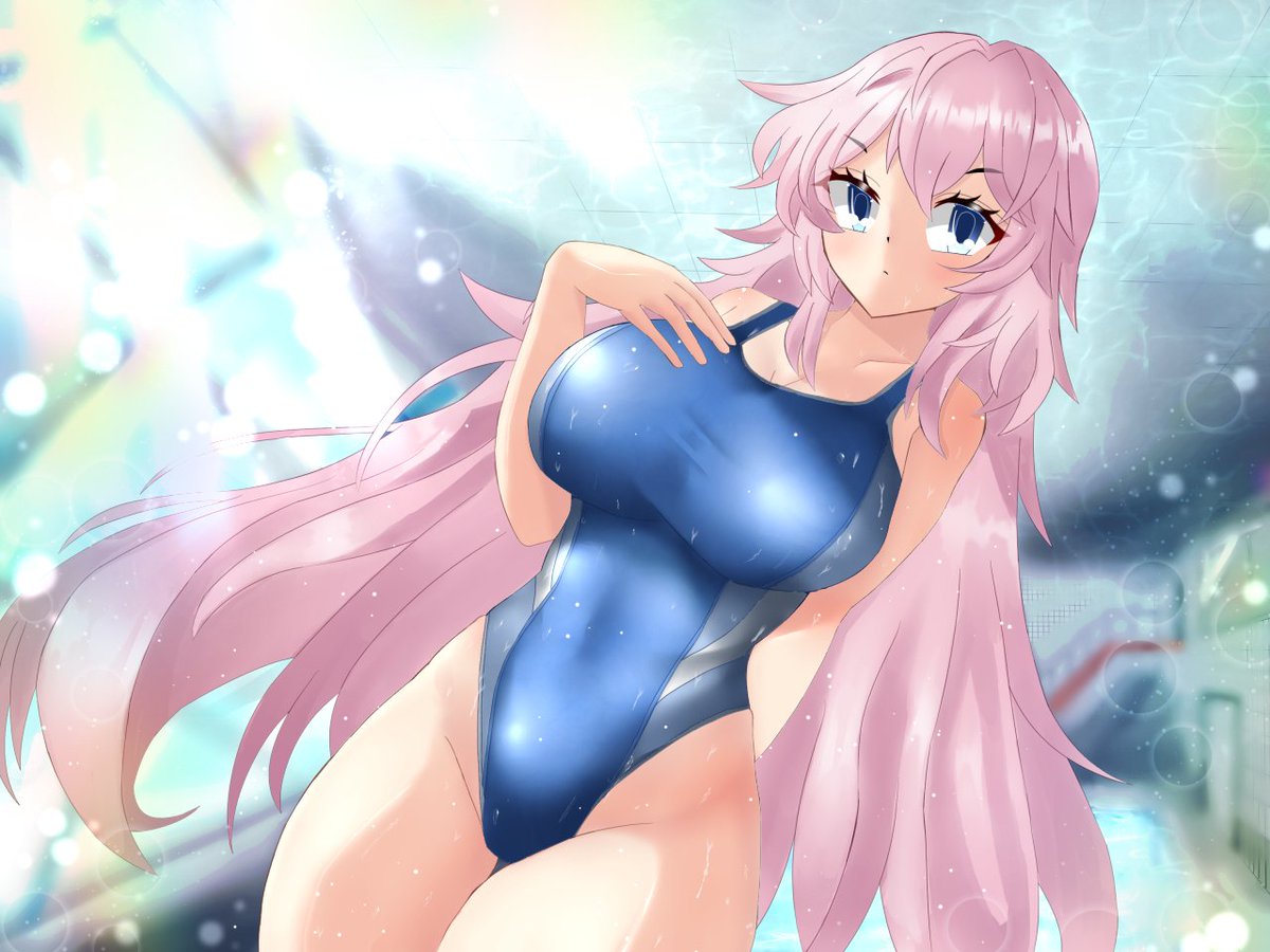 #oc #一次創作 #イラスト 
#絵柄好みって人にフォローされたい 
イラストの再掲。
水着の女の子😆 