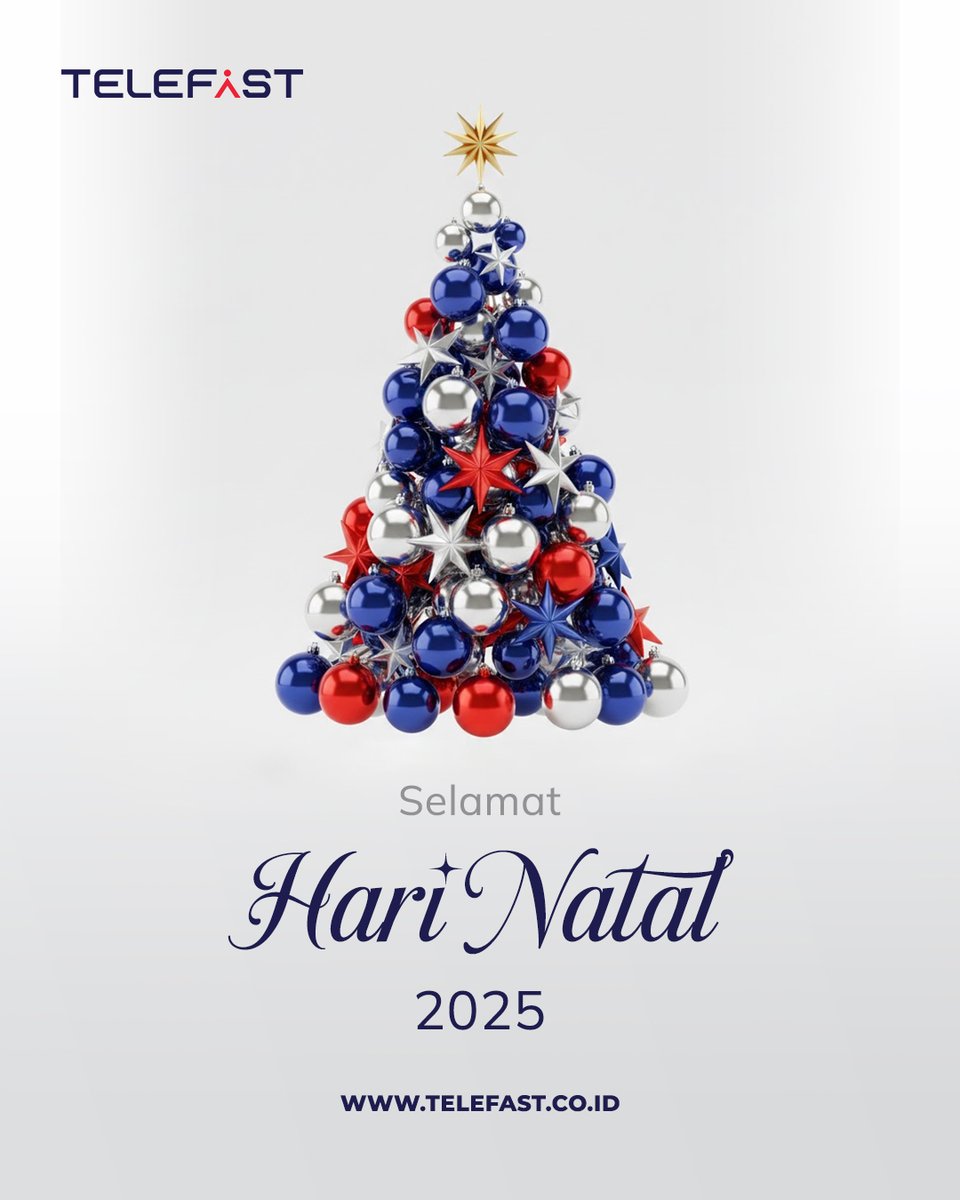 Telefast_id's tweet photo. 🎄✨ Selamat Hari Natal 2025 ✨🎄

Semoga damai, harapan, dan kebahagiaan selalu menyertai setiap langkah ke depan.
Terima kasih telah tumbuh bersama Telefast 🤍
#SelamatNatal #Natal2025 #Telefast https://t.co/fGp7EqiQ4t