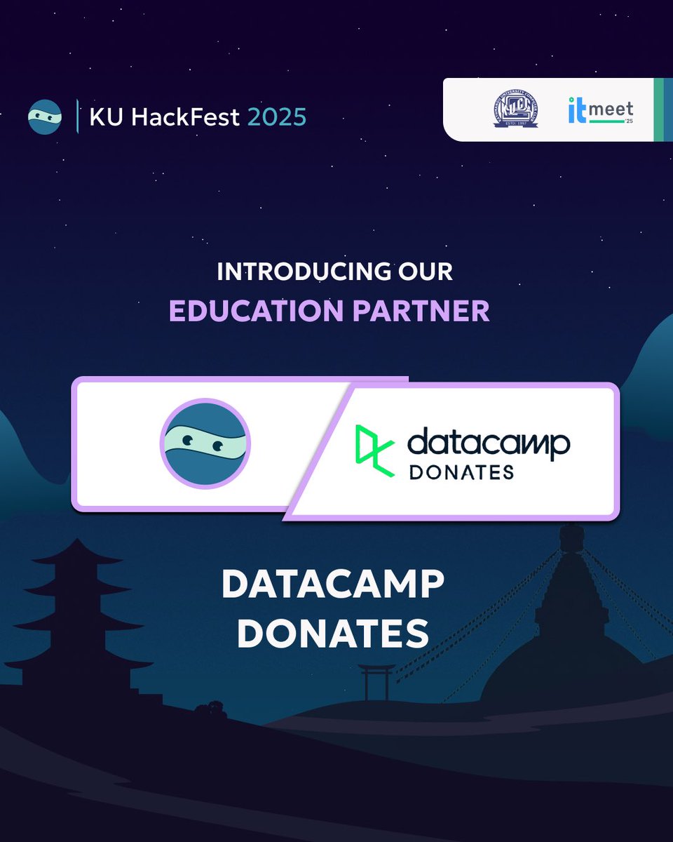 kuhackfest's tweet photo. We are thrilled to announce @DataCamp as the official Education Partner for #KUHackFest2025. Get ready to sharpen your data skills and bring your best ideas to the table! 💻🔥 https://t.co/WBQdORhfsf