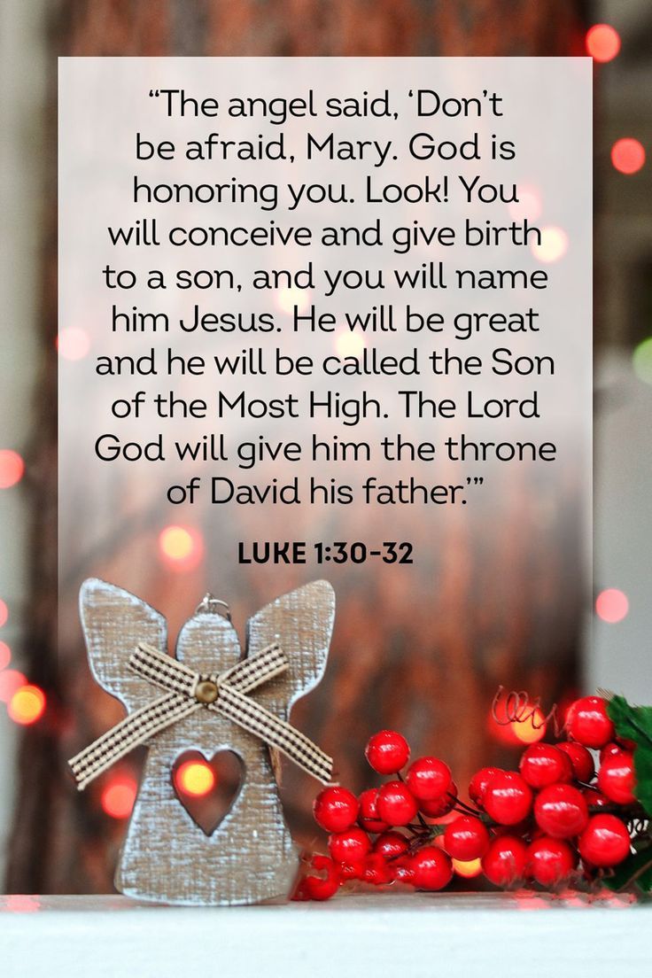 Good Morning Friends ☀️❤️

As we get closer to Christmas, this beautiful passage from Luke 1:30-32 reminds me of the incredible moment when the angel appeared to Mary: 

“Don’t be afraid, Mary. God is honoring you. Look! You will conceive and give birth to a son, and you will