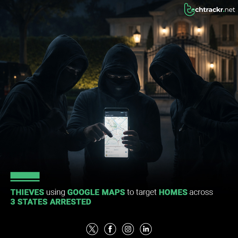 TechTrackr_net's tweet image. Police busted a gang that used Google Maps to randomly pick and rob six homes across Jharkhand, Bihar, and West Bengal, recovering weapons and stolen gold.

#CrimeNews #GoogleMaps #PoliceAction #Jharkhand #Bihar #WestBengal #LawAndOrder #TechTrackr #TechNews