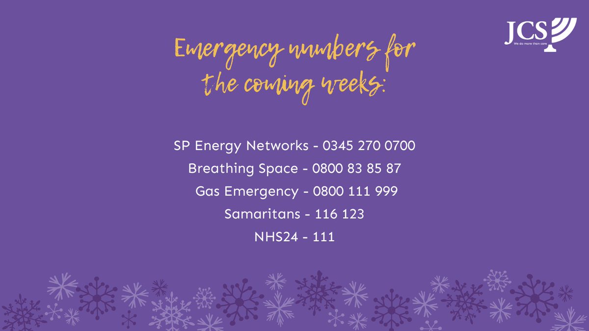 Jcarescot's tweet photo. If you face an urgent situation or emergency this winter while our team is away, you can call the following freephone numbers. https://t.co/CoxJmLVwAi
