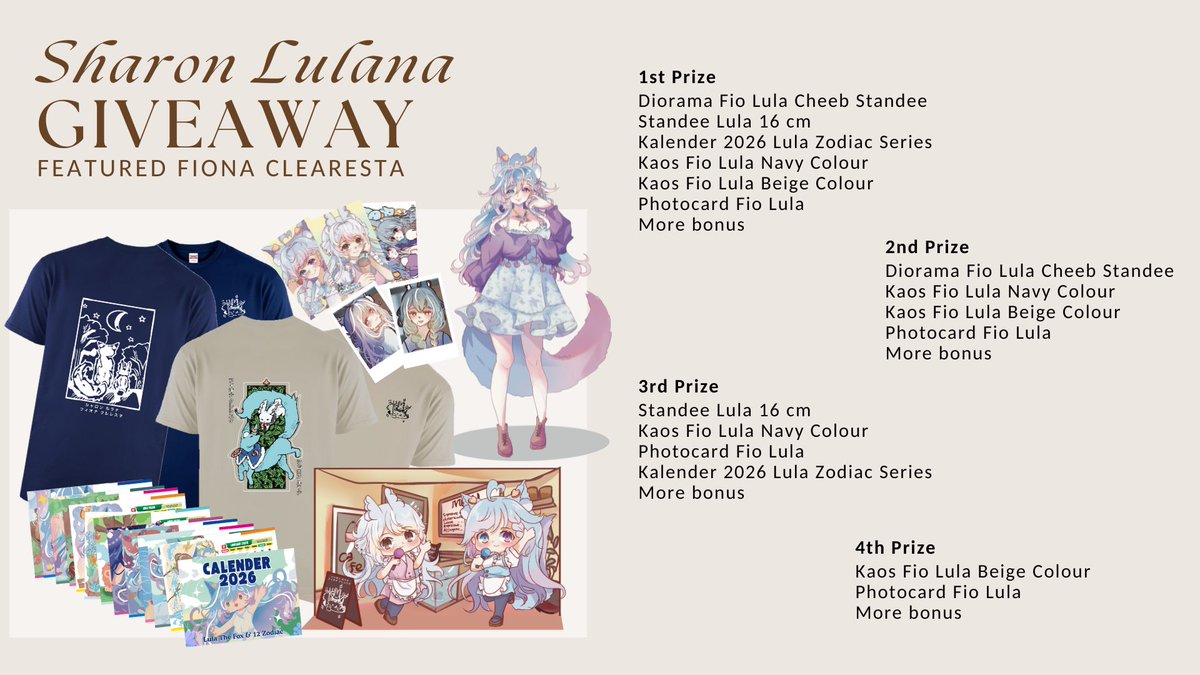 Sharonlulana's tweet image. ‼️ MERCH GIVEAWAY ‼️
LULA FEAT FIO MERCH 🦊🐰

📌 How to enter:
♡ Follow @sharonlulana @fionaclearesta 
♡ Like &amp;amp; RT post ini 
♡ Reply harapan terbesar kalian di tahun 2026
♡ Hadir saat stream giveaway berlangsung, apabila menang &amp;amp; tidak hadir maka dianggap hangus

DL 3/1/2026