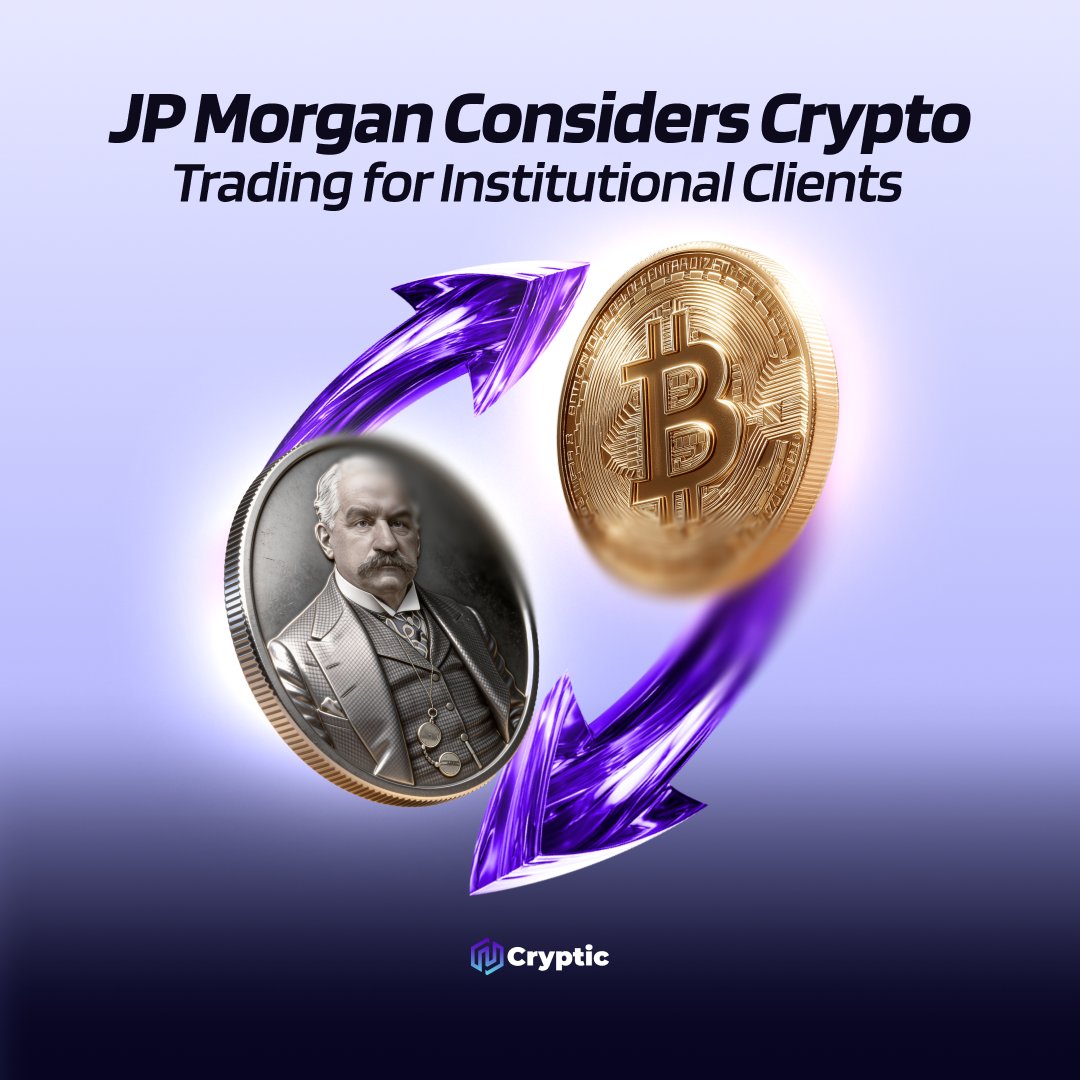 🚨NEWS: JPMorgan is reportedly exploring crypto trading services for  institutional clients, signaling growing demand from traditional finance  for regulated digital asset exposure.