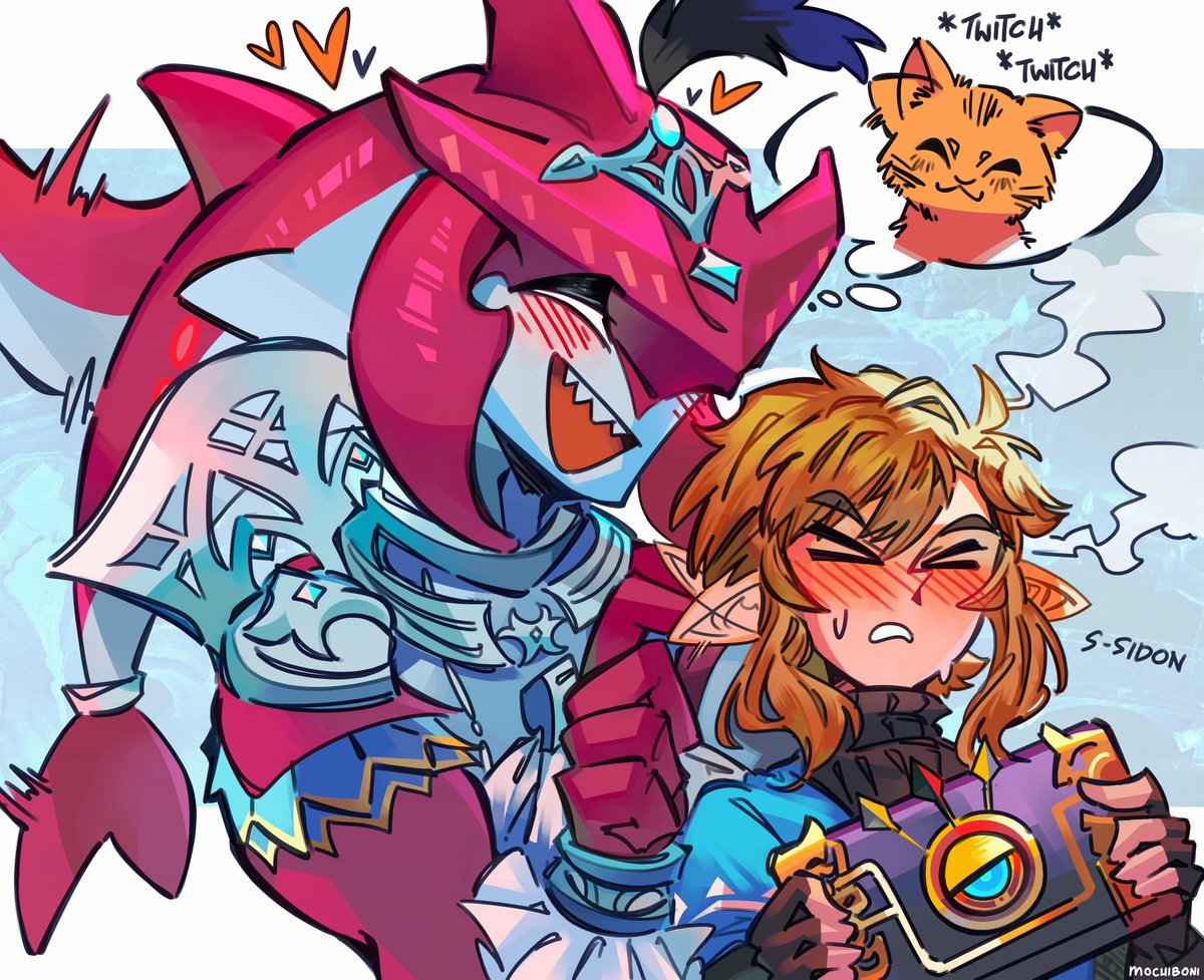 mochio_bonio's tweet photo. sidon messing around with Link's ear cause he finds them adorable but link's trying to hold it in cause it be making him feel a certain way smh
.
.
.
#sidlink #シドリン  #sidonxlink #TOTK #TearsoftheKingdom #LegendOfZelda #Zelda #sidon #link https://t.co/yHEzS38wIj