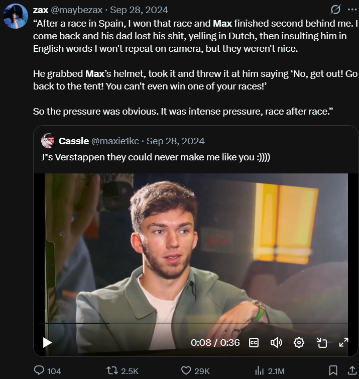 even the other drivers who were racing with max was scared of jos and his behavior on how he used to treat max in front of others. i cant believe yall are really nasty enough to say "its no abuse" slapping ur child and insulting him infront of everyone is ABUSE.