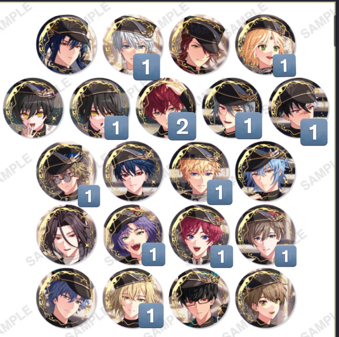 譲渡】まほやく 6周年缶バッジ 譲:アーサー、リケ、ホワイト、☆ミスラ