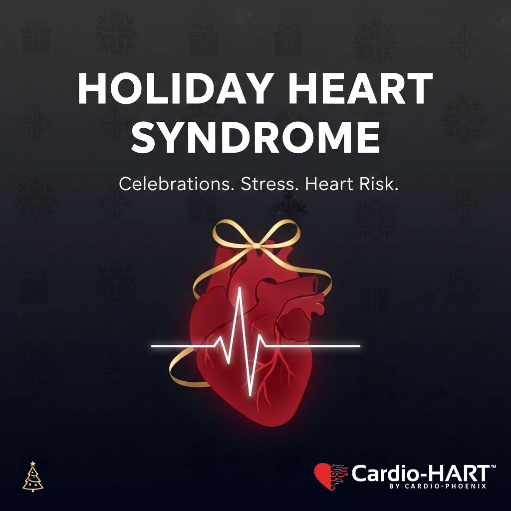 CardioPhoenix1's tweet image. #HolidayHeartSyndrome is real. 
During the holidays, excess alcohol, salty food, poor sleep &amp;amp; stress can trigger:
• Atrial fibrillation
• BP spikes
• Hidden heart failure symptoms

Early detection matters.

#HeartHealth #AFib #PreventiveCare