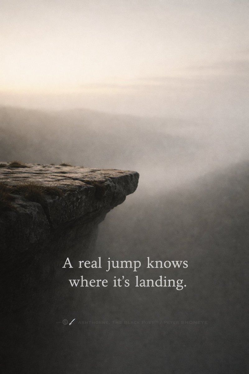petershoneye's tweet image. #vss365 #jump
💫 He writes…

Some jump for spectacle—
leaping from word to word
hoping motion will pass for meaning.

But a real jump is quieter than applause.
It knows where it’s landing
before the feet ever leave the ground.

It isn’t color thrown at the sky,
or sin stitched