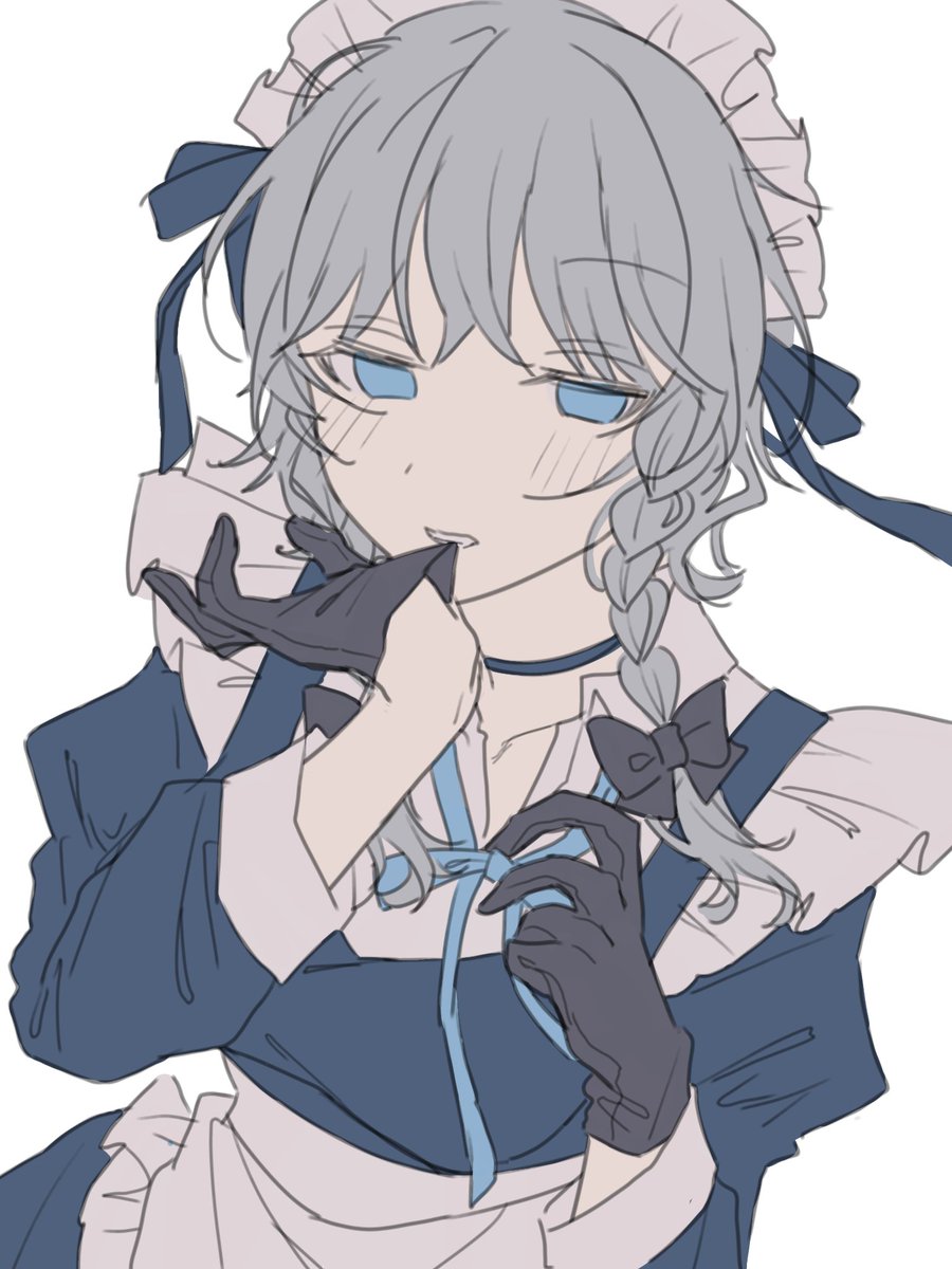 黒手袋咲夜さん描いてる