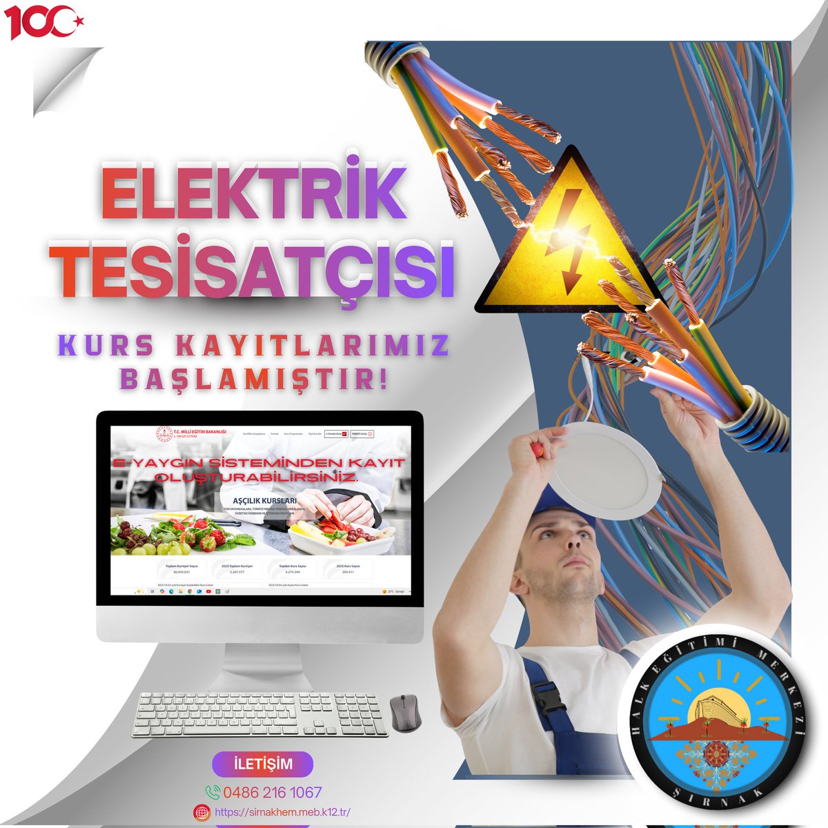 📍 Elektrik Tesisatçısı Kurs kayıtlarımız başlamıştır.