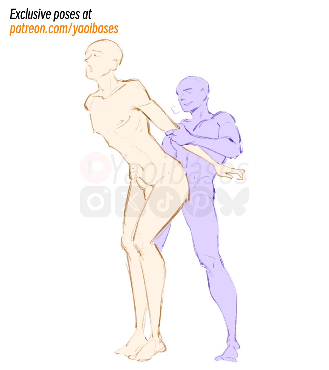 yaoibases's tweet photo. While I was working on the weekly bases that will be uploaded tomorrow, I also refined and colored these two in particular that I had drawn a while back studying perspective with @theposearchives’s refs 🙂‍↕️

(New drawing bases up tomorrow 7PM CET!) https://t.co/0TLytWqBZn