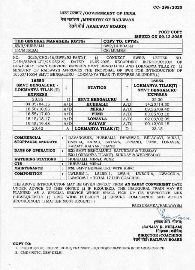 SolapurRailway's tweet photo. @Tejasvi_Surya Sir, this is not at all passengers where asking for. We need Superfast Express which will connect #Bengaluru with #Pune and #Mumbai in 16 to 18 hrs not 24 hrs.
This is another Udyan Express just route changed via Miraj.
#FastPassenger https://t.co/fBBoXPlT0m