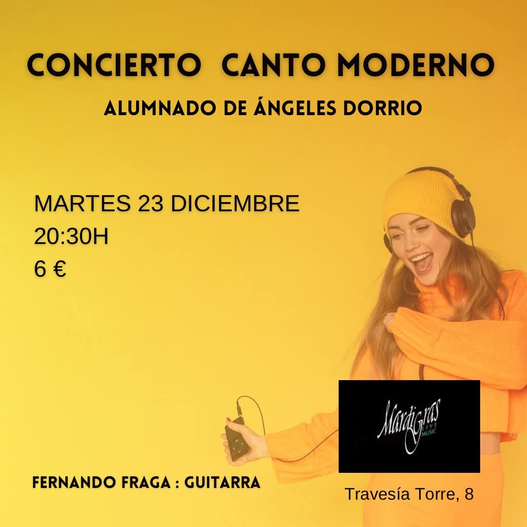 Hoy turno en la <a href="/SalaMardiGras/">Sala MardiGrasCoruña</a> para el alumnado de <a href="/angelesdorrio/">Angeles Dorrio</a>!

Apertura 20:30h
Inicio 21:00h

Entrada 6€

#acoruña #coruña