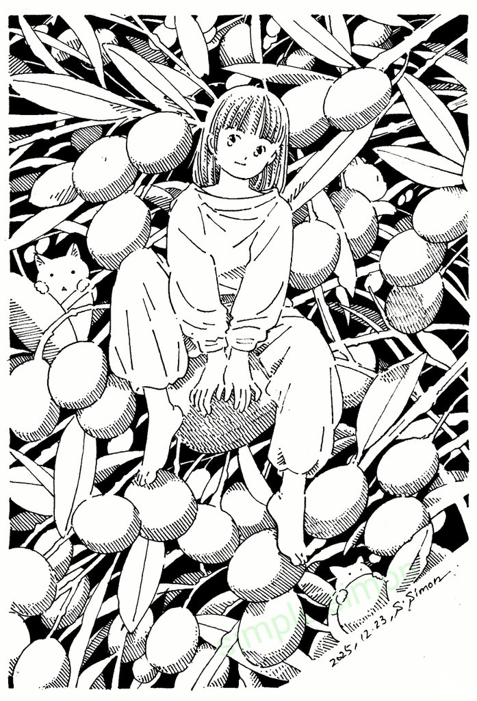本日の1枚
「オリーブ」
モノクロ描くのは10日ぶりぐらいですね😺<こっそり猫が3匹 