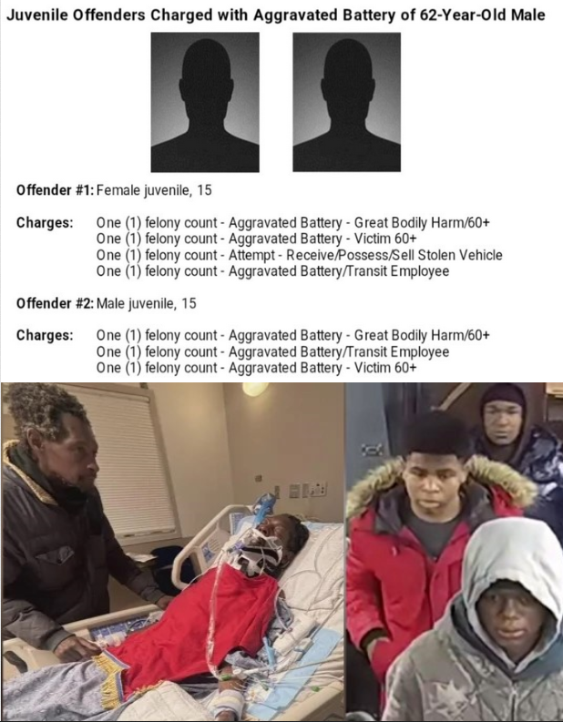 CTA Wilding Arrest: Juveniles Beat 62-Year-Old Man on Bus, Leaving Him in a Medically Induced Coma and Attacked a CTA Worker; Two Juveniles Arrested, One Suspect Still at Large

The Brief 
A 62-year-old man remains hospitalized nearly a week after his family says he was beaten by