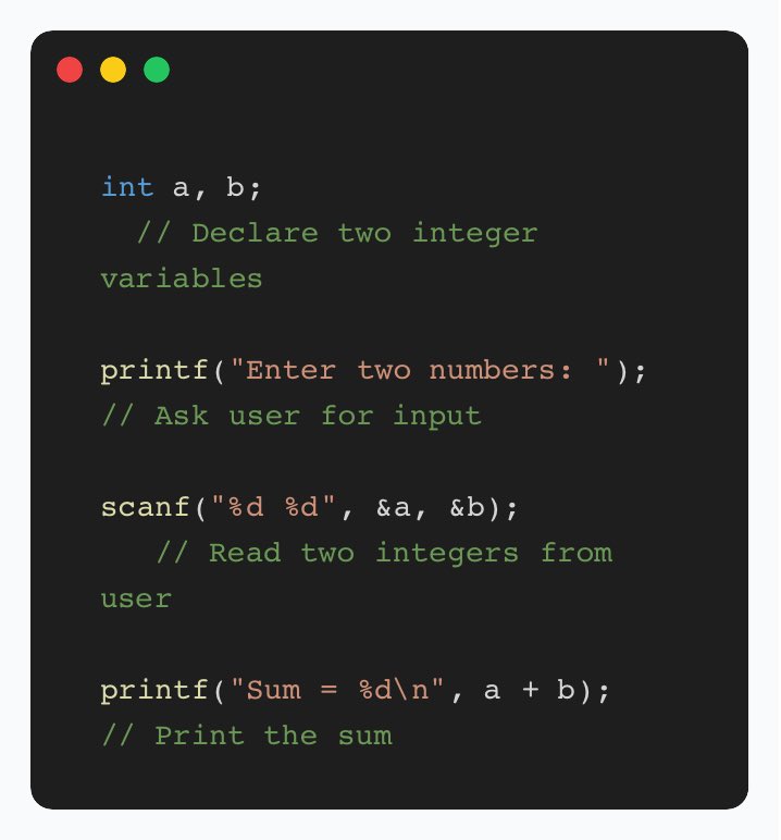adrianatortja's tweet image. Part 2 of day 1 of Learning C

 ☑️Variables, data types, and user input!

Coming from Python, declaring types felt strict—but it made the data flow clearer!

📌 Lesson: C forces you to think before you code!

That discipline carries over to every language! 🚀

#LearnC #PythonDev…