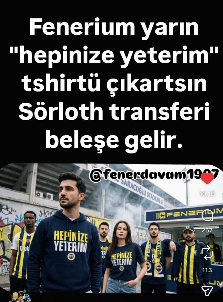 Sadettin Saran 
#FenerinMaçıVar #SadettinSaranYalnızDeğildir 
<a href="/Fenerbahce/">Fenerbahçe SK</a> 
<a href="/ahmetkonanc/">Ahmet Konanç</a> 

Yönetime teklif çıkartın ürünü fenerium satış patlaması yaşasın transfer yapalim :)