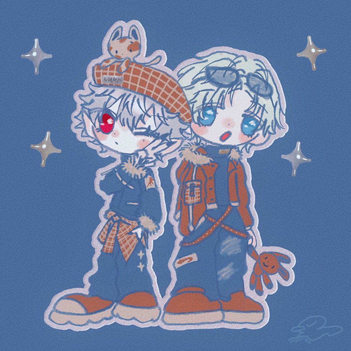 piyo2j3j's tweet image. 💙blue×brown🤎 (※捏造服)
 #KuzuArt  #絵クス絵画