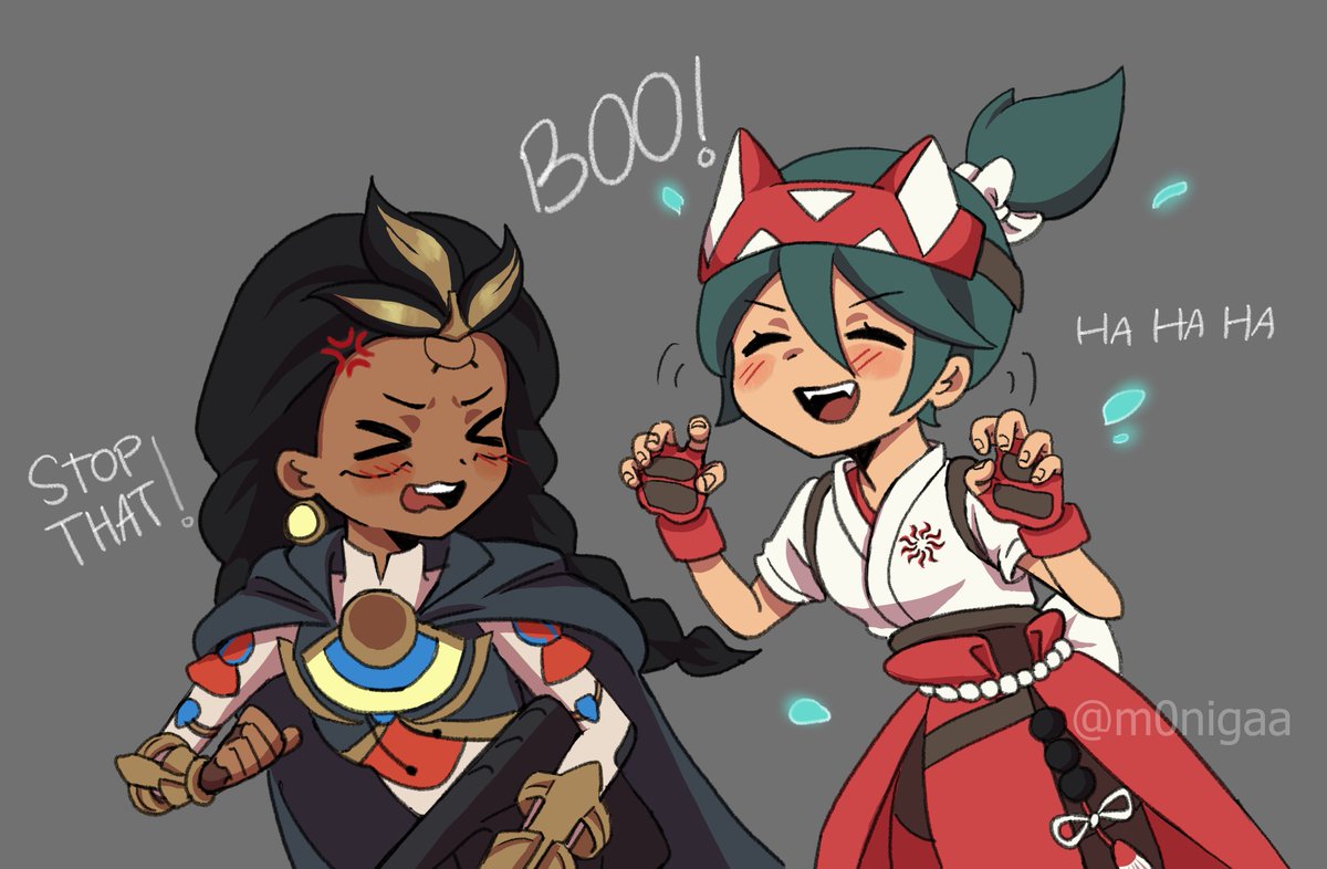 don't spook her #kirillari #sunshrine #Overwatch2fanart #OverwatchFanart #kiriko #illari