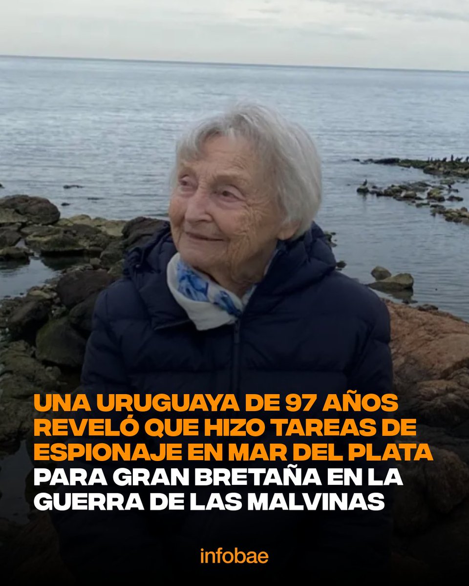 infobae's tweet image. Una uruguaya de 97 años reveló que hizo tareas de espionaje en Mar del Plata para Gran Bretaña en la Guerra de las Malvinas infob.ae/4qmk6nJ