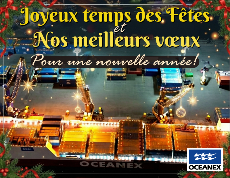 OfficialOceanex's tweet photo. De la part de toute l’équipe d’Oceanex Inc., nous vous souhaitons une période des Fêtes heureuse et sécuritaire 🎄✨
Merci à nos employés, clients et partenaires pour votre soutien continu 🤝⚓
Meilleurs vœux pour la nouvelle année 🎁❄️ https://t.co/rZiNKn6WkX