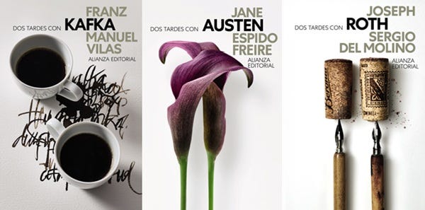 luispardoc's tweet photo. ¡Qué estupenda colección 'Dos tardes con' que @alianza_ed  y @sergiodelmolino lanzaron este año! El sitio al que ir, sí o sí, si te gusta/quieres descubrir a J. Roth (por el propio Sergio), Austen (x @EspidoFreire), Kafka (x @Granvilas), y se acaba de sumar Verne @laura_fernandez https://t.co/rofT6ra50g