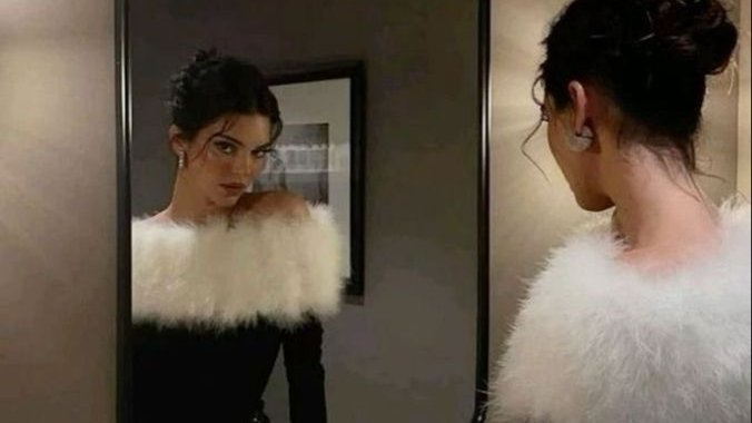 archivekend's tweet image. kendall jenner wearing louis feraud fw 1997