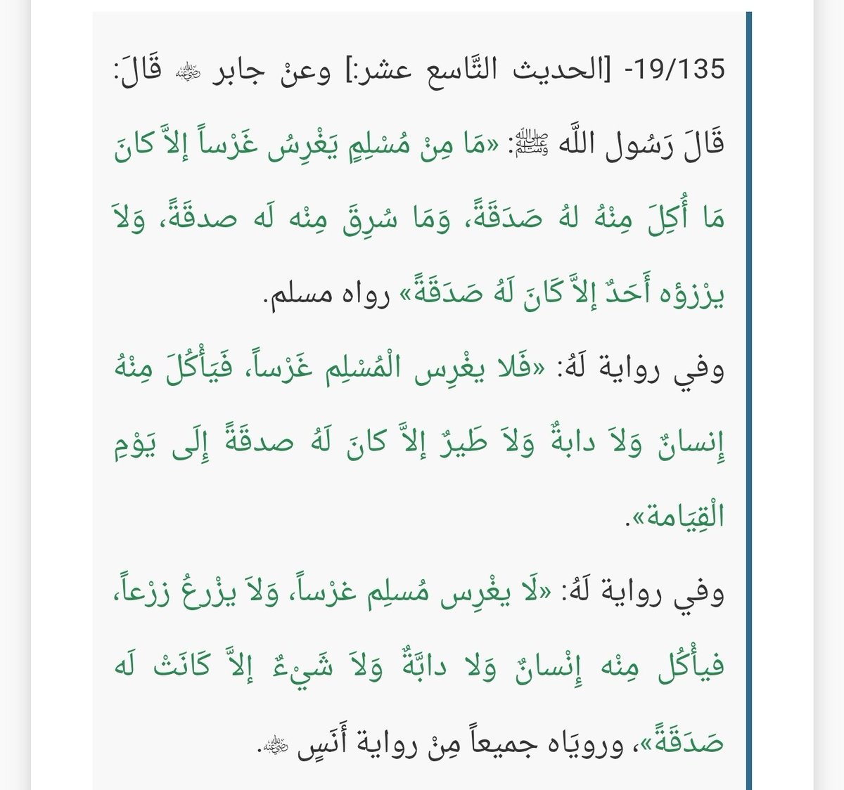 M7mdrowsa's tweet photo. عن أنس بن مالك -رضي الله عنه  قال: قال رسول الله ﷺ " ما من مسلمٍ يغرسُ غرساً أو يَزْرَعُ زَرْعاً فيأكلُ منه طيرٌ أو إنسانٌ أو بهيمةٌ إلاَّ كان له به صدقة
اللهم هذا الغرس غرس أبوسامي فاللهم  تقبل عمله  واجعل ثوابه له واجره صدقة جارية له ووالديه
#عبدالرحمن_محمد_عبدالمحسن_الروساء https://t.co/W569dt3Xtk