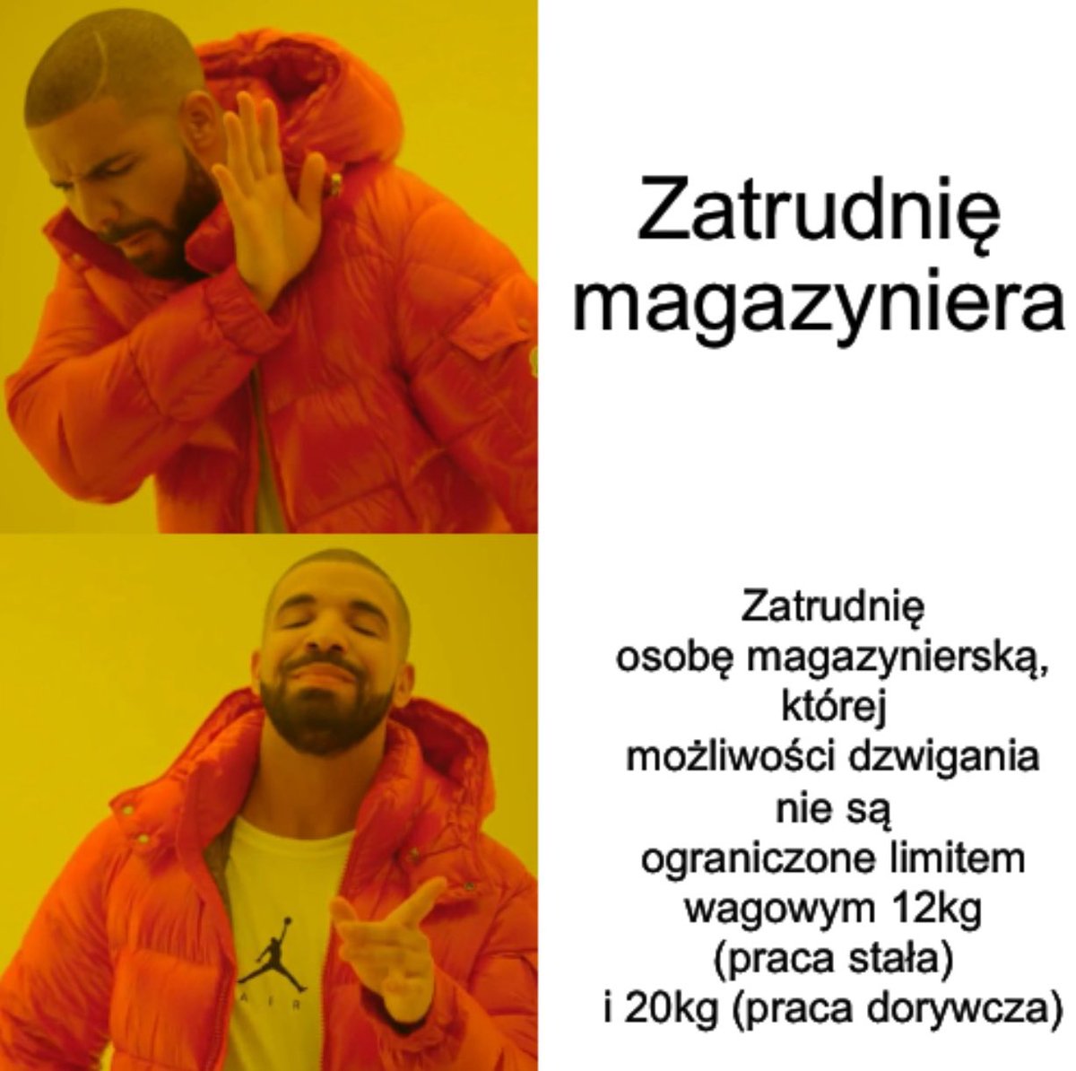 WolnoscO's tweet image. - Halo, ja w sprawie o pracę dla osoby magazynierskiej
- Tak, słucham
- Czy to praca dla mężczyzn?
- Tego nie mogę powiedzieć
- A co może pani powiedzieć
- Mogę powiedzieć, że osoba magazynierska będzie musiała nosić kartony powyżej 20 kg