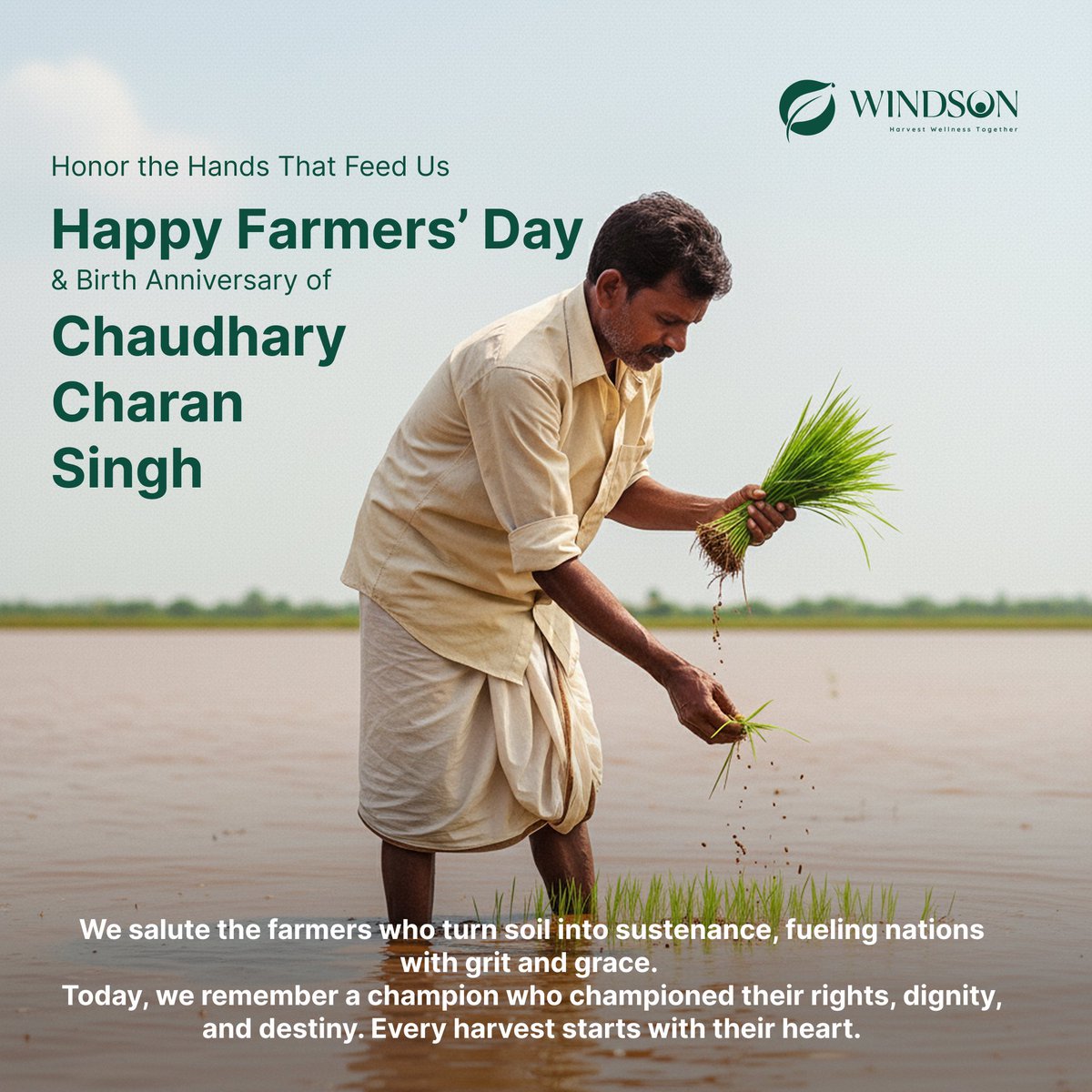 windsonindia's tweet photo. 🌾 Honouring farmers on #FarmersDay &amp; remembering Chaudhary Charan Singh.
At Windson Organics, every harvest begins with care, soil &amp; integrity. 🌱 https://t.co/myiK2NCnWk