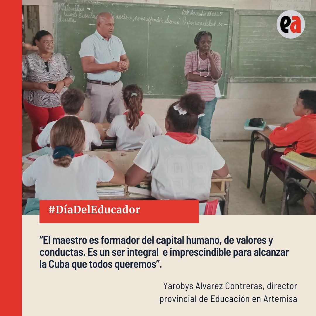 ✍🏼 | <a href="/yarobyalvarez/">Director Provincial Educación Artemisa</a>  no teme a las responsabilidades, por eso tomó las riendas del sector en la Villa Roja durante tres años y desde enero de 2023 asume el cargo de director provincial. 

🔗 artemisadiario.cu/2025/12/yaroby…

✍️ <a href="/MariaCaridadGui/">Maria Caridad Guindo</a> 

#ArtemisaJuntosSomosMás