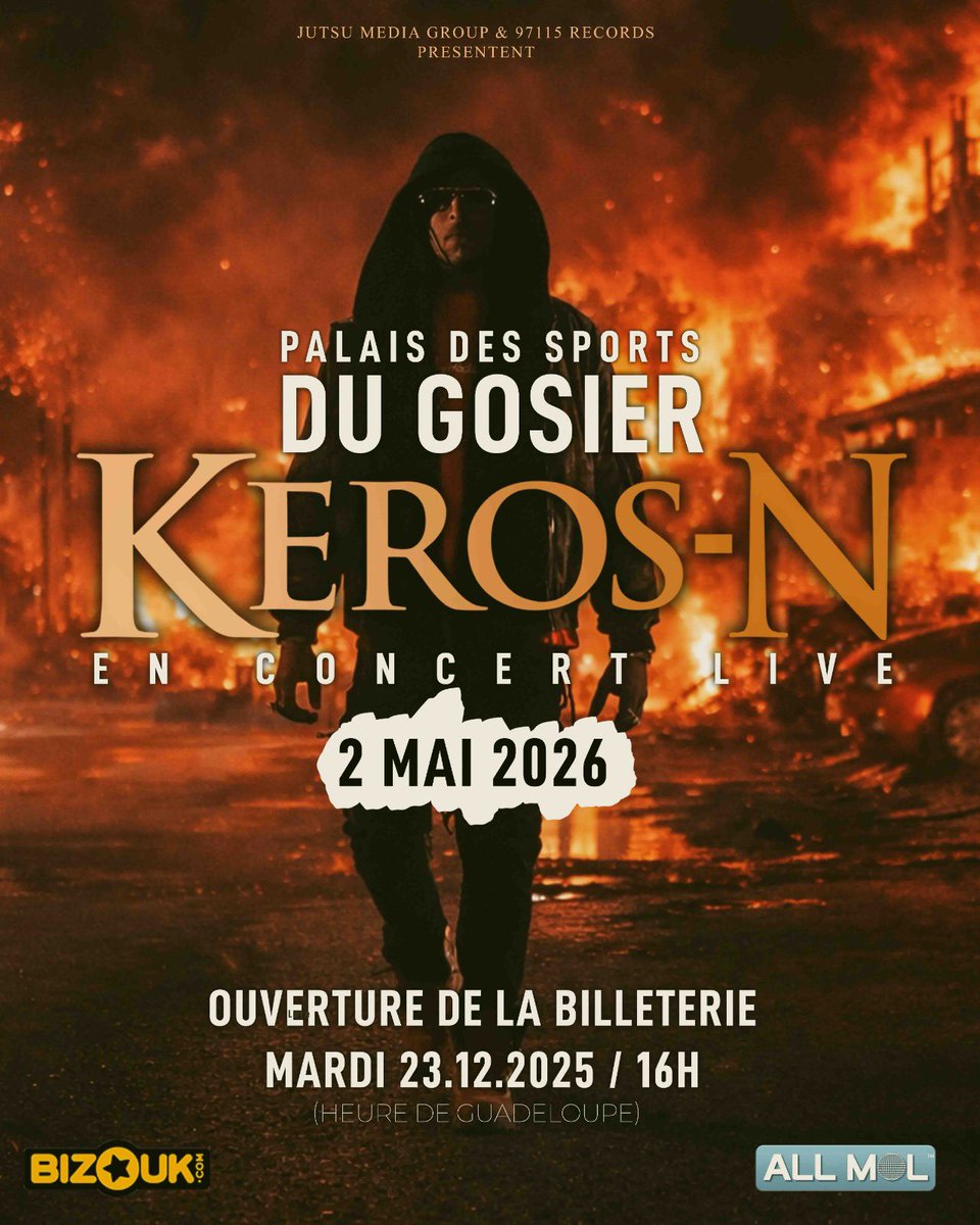 kerosnofficiel's tweet image. 🎟️ Billetterie ouverte le 23.12.2025 à 16h🤙🏾

📍 Palais des Sports du Gosier
📆 2 mai 2026

#wakétala. 🔥