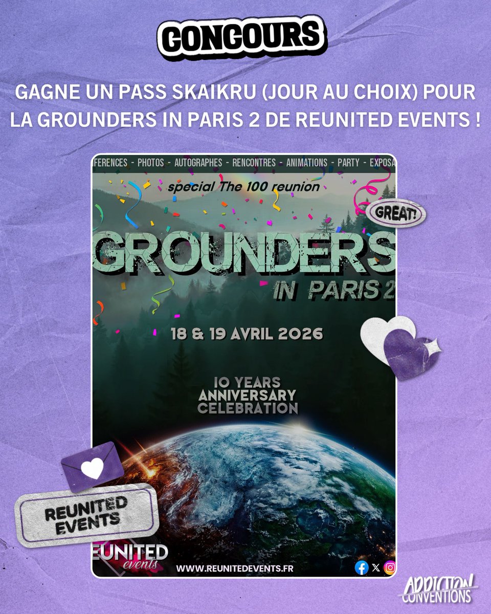 AddictionConv's tweet image. 🎄 Gagne un pass un jour pour la #GIP2 de @Reunited_Events ! (3 gagnants)

- Follow @AddictionConv et @Reunited_Events 
- RT ce tweet
- Dis nous en commentaire quel est ton personnage préféré de #The100 !

Tirage au sort le 27 décembre.
Bonne chance !