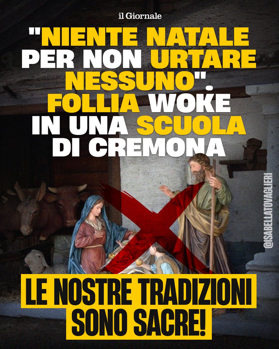isatovaglieri's tweet image. Le nostre tradizioni vanno difese e protette.

Nessun politicamente corretto potrà mai cancellare o svuotare lo spirito sacro del Natale.