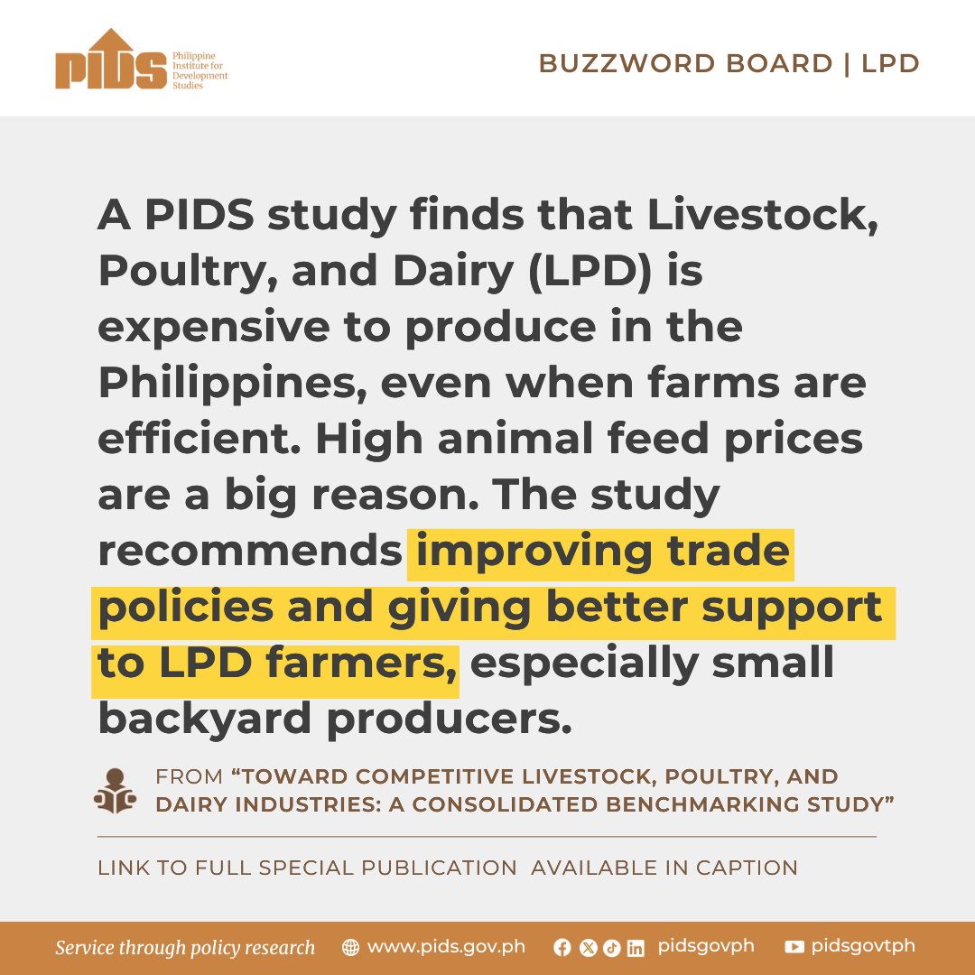 pidsgovph's tweet image. It’s the holiday season—when ham, chicken, eggs, and leche flan fill the table.

What is LPD, and why does it matter for food prices and food security?

Read: bit.ly/pidsrps2025-06

#LPD #NocheBuena #AgriculturePH #PaskongPinoy