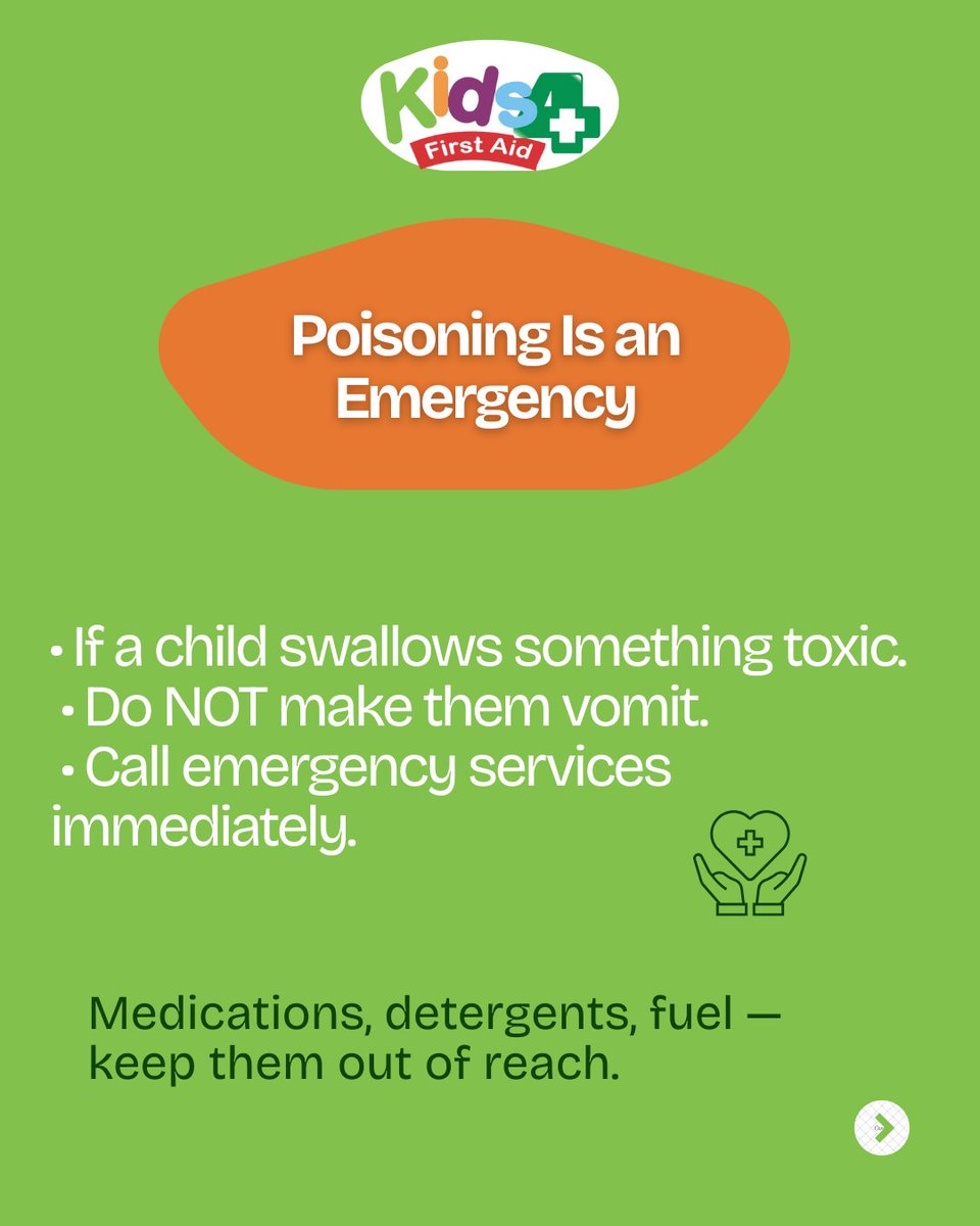 Kids4FirstAid's tweet photo. First aid isn’t just for grown-ups. We're empowering the next generation to stay calm and act fast. Whether it's a fever or a household hazard, these are the basics every "Safety Kid" should know.
Be prepared, stay safe! 💚 #Kids4FirstAid #Health https://t.co/6F89spKGKC