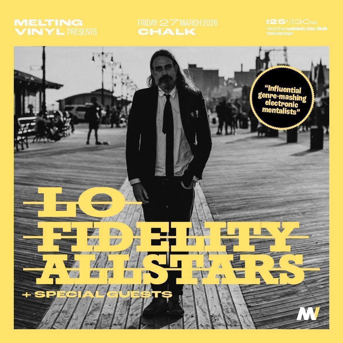 "One of dance music's Galacticos" (Mixmag) and co-resident at Skint's Boutique alongside Fatboy Slim, Lo Fidelity Allstars <a href="/LoFiAllstars/">Lo Fidelity Allstars</a> helped to define an era in British dance music.
bit.ly/MeltingVinylTi…
Friday 27th March 2026 at Chalk, #Brighton
