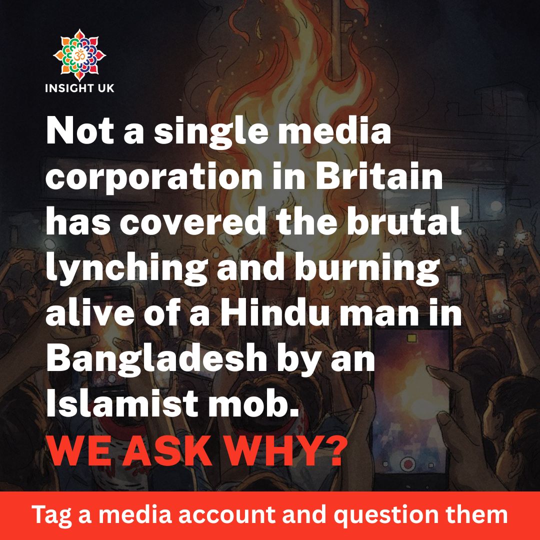 INSIGHTUK2's tweet image. Not a single media corporation in Britain has covered the brutal lynching  and burning alive of a Hindu man in Bangladesh by an Islamist mob. 
Why not? @bbcnews @skynews @itvnews @channel4news @telegraph @thetimes @guardian @Independent