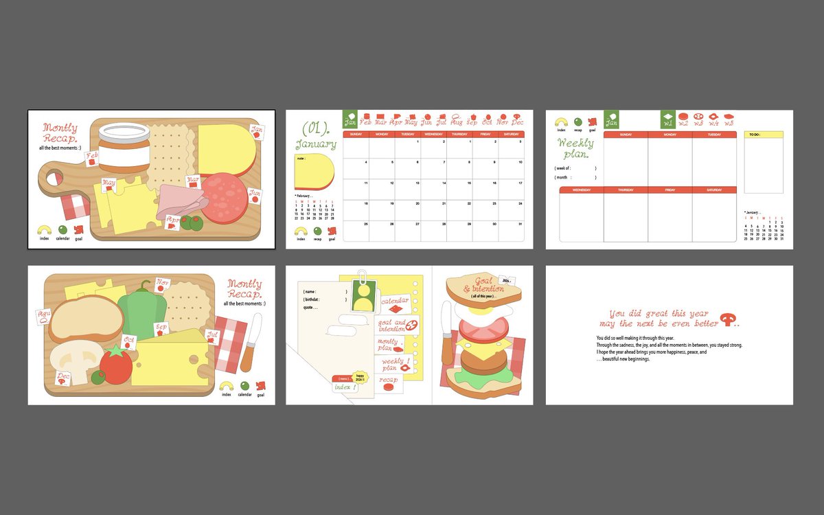 planner ปีนี้แบบว่าา . . 🧀(🫒)🍅🥪!